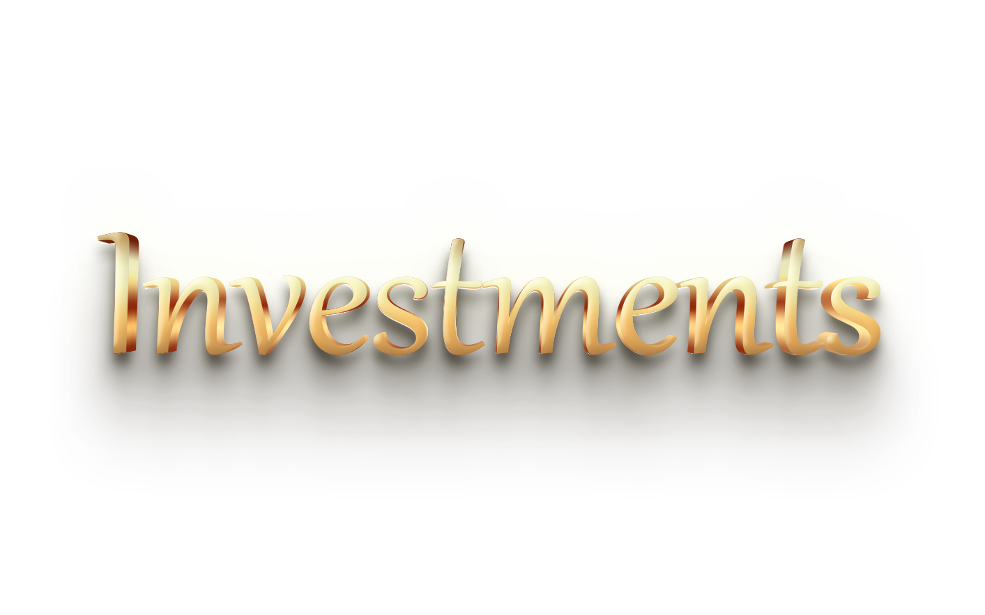 WORD INVESTMENTS gold 3D text effects art typography PNG images free